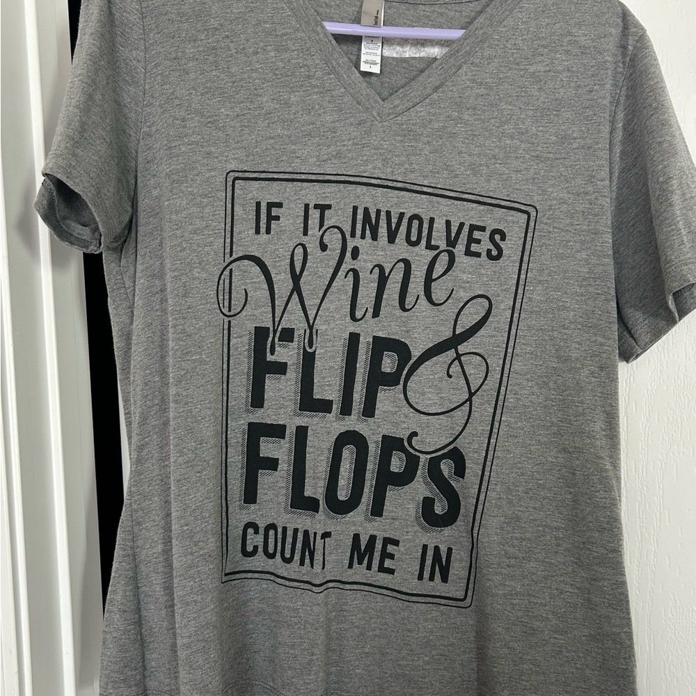 Gray V-Neck Tee